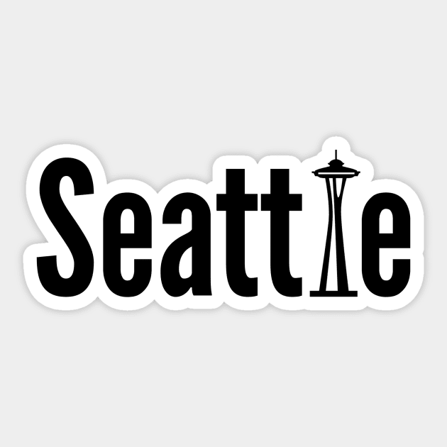 Seattle with space needle Sticker by swiftscuba